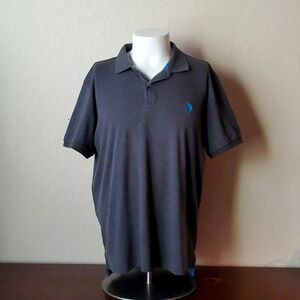 U.S. Polo Assn. Men's Luxury Feel Polo Shirt, Heather Grey, Large